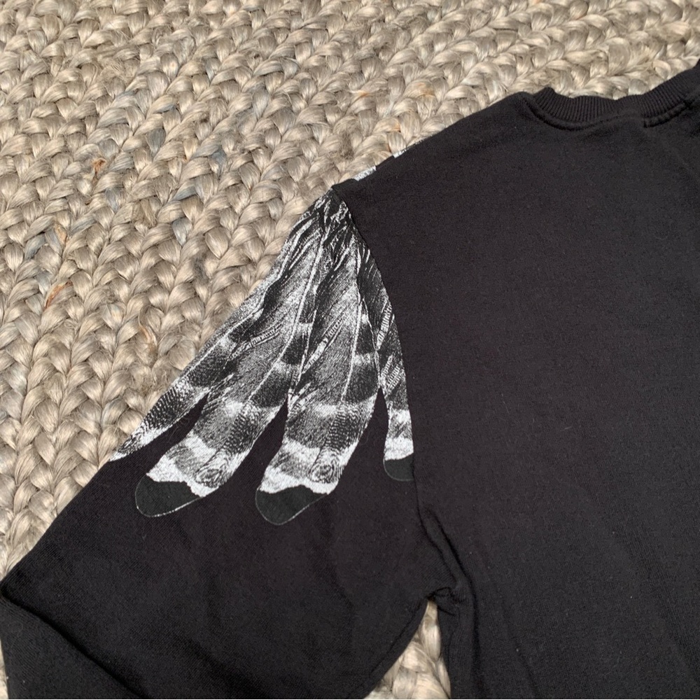 Million&Man Italian graphic sweatshirt feather tribal design black white - Picture 10 of 12